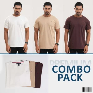 TH T-Shirt Combo A (White, Beige, Coffee)